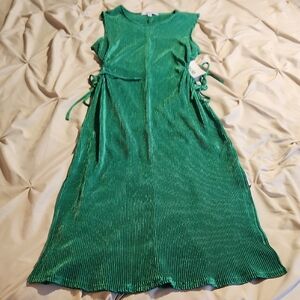 Mimi Chica Vibrant Green Textured Dress